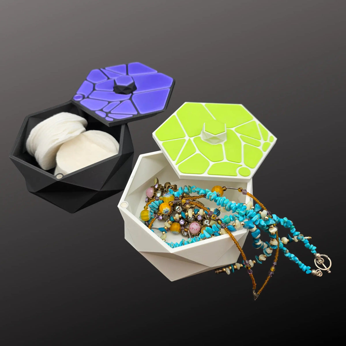 Boîte de Rangement Design Voronoi - Écrin Artisanal Jura
